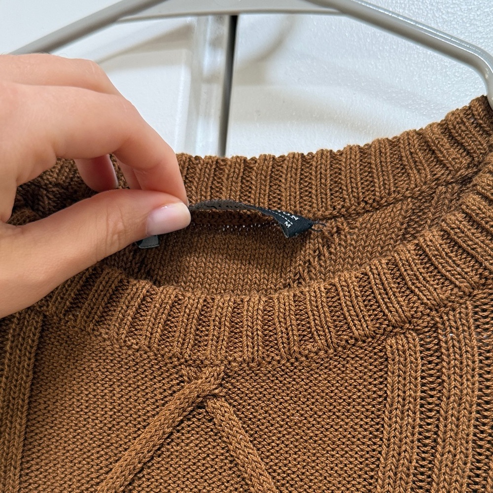 Peruvian Connection Brown Cable Knit Sweater - image 4